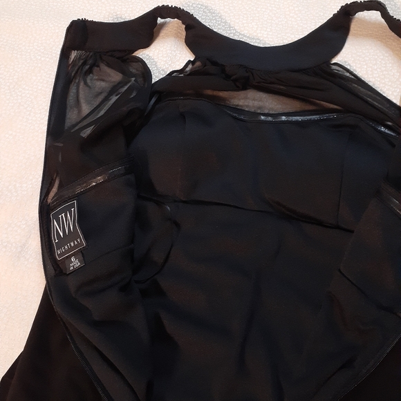 NWT Nightway Black Size 6 Long Dress - Picture 7 of 8